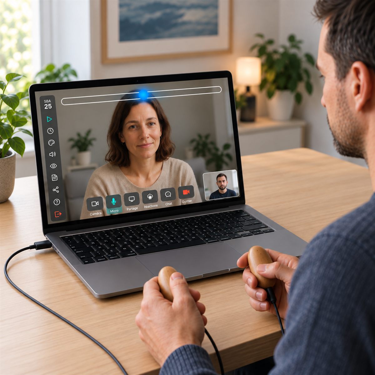 Interface EMDR Pro — séance de téléconsultation EMDR